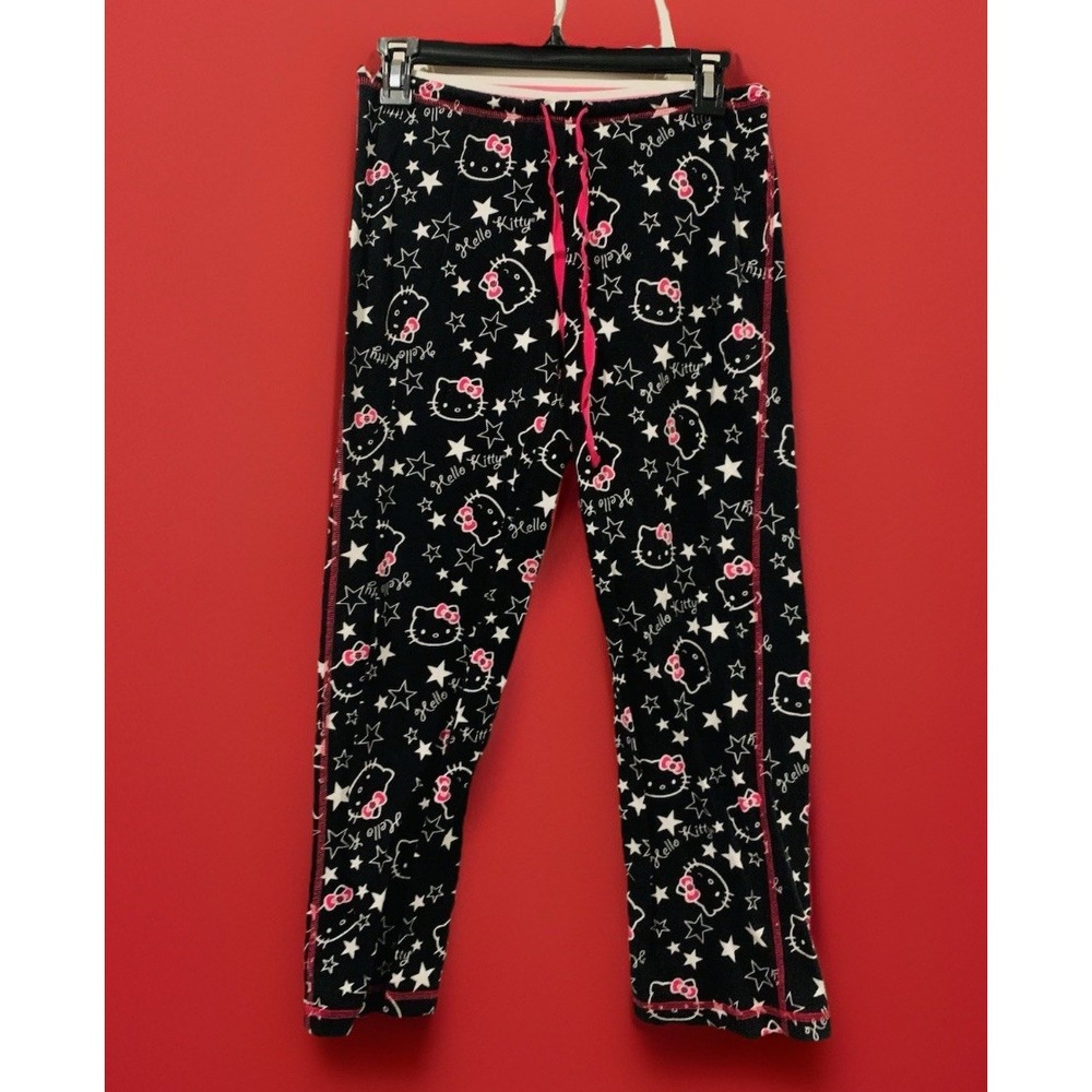 Hello Kitty Pajamas Lounge Pants Excellent‎ Condition Size Small Black Pink S
